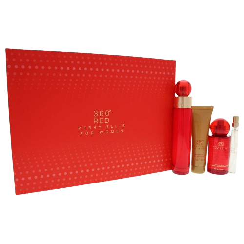 PERRY ELLIS - "360 RED" 4pcSET EDP SPR 3.4