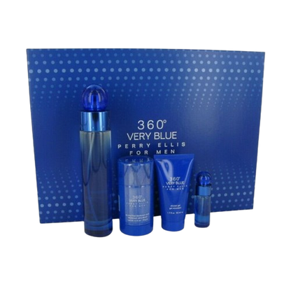 PERRY ELLIS - "360 VERY BLUE" 4pcSET EDT SPR 3.4