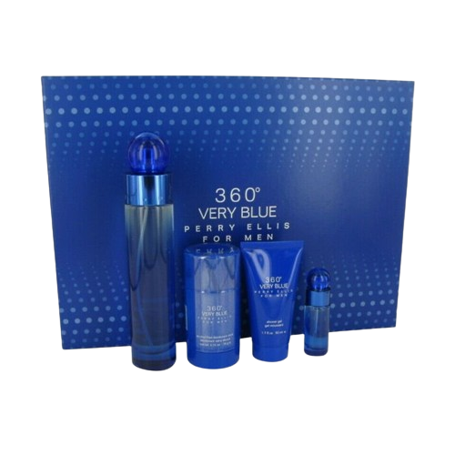 PERRY ELLIS - "360 VERY BLUE" 4pcSET EDT SPR 3.4